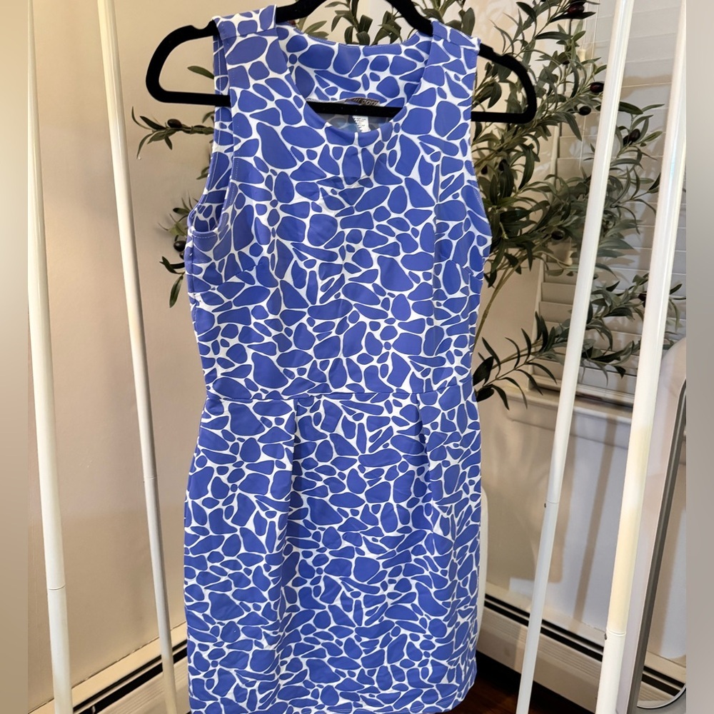 Mahi Gold Blue and White print dress Size S